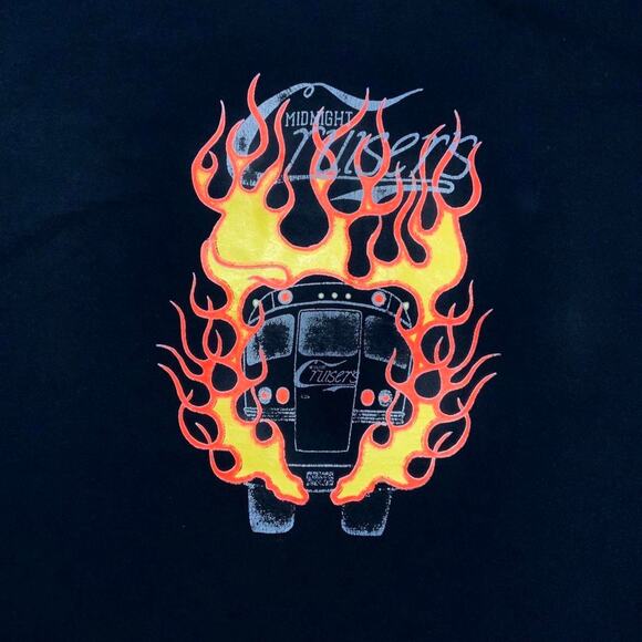 MIDNIGHT CRUISERS FLAMES HOT ROD POLO SHIRT CAR ROCKABILLY - Picture 3 of 4